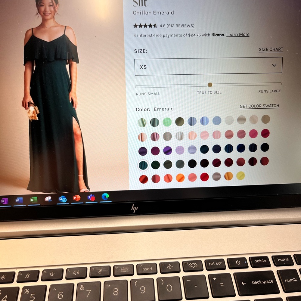 Birdy Grey Emerald Chiffon Gown (no slit)